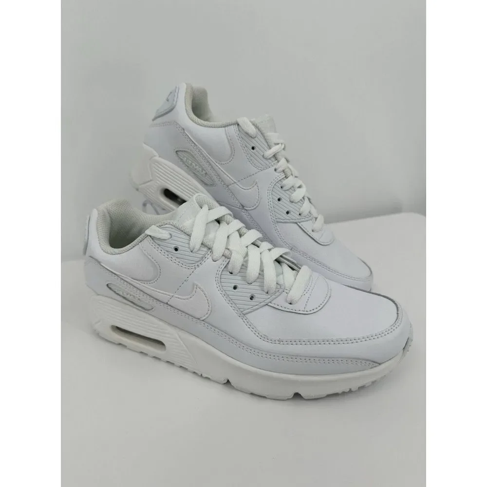 Nike Air‎ Max 90 GS Size 5.5 Youth Triple White New Sneakers Retro Shoes